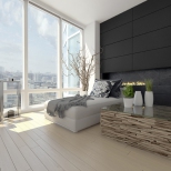 Modern Design living room with cityscape view